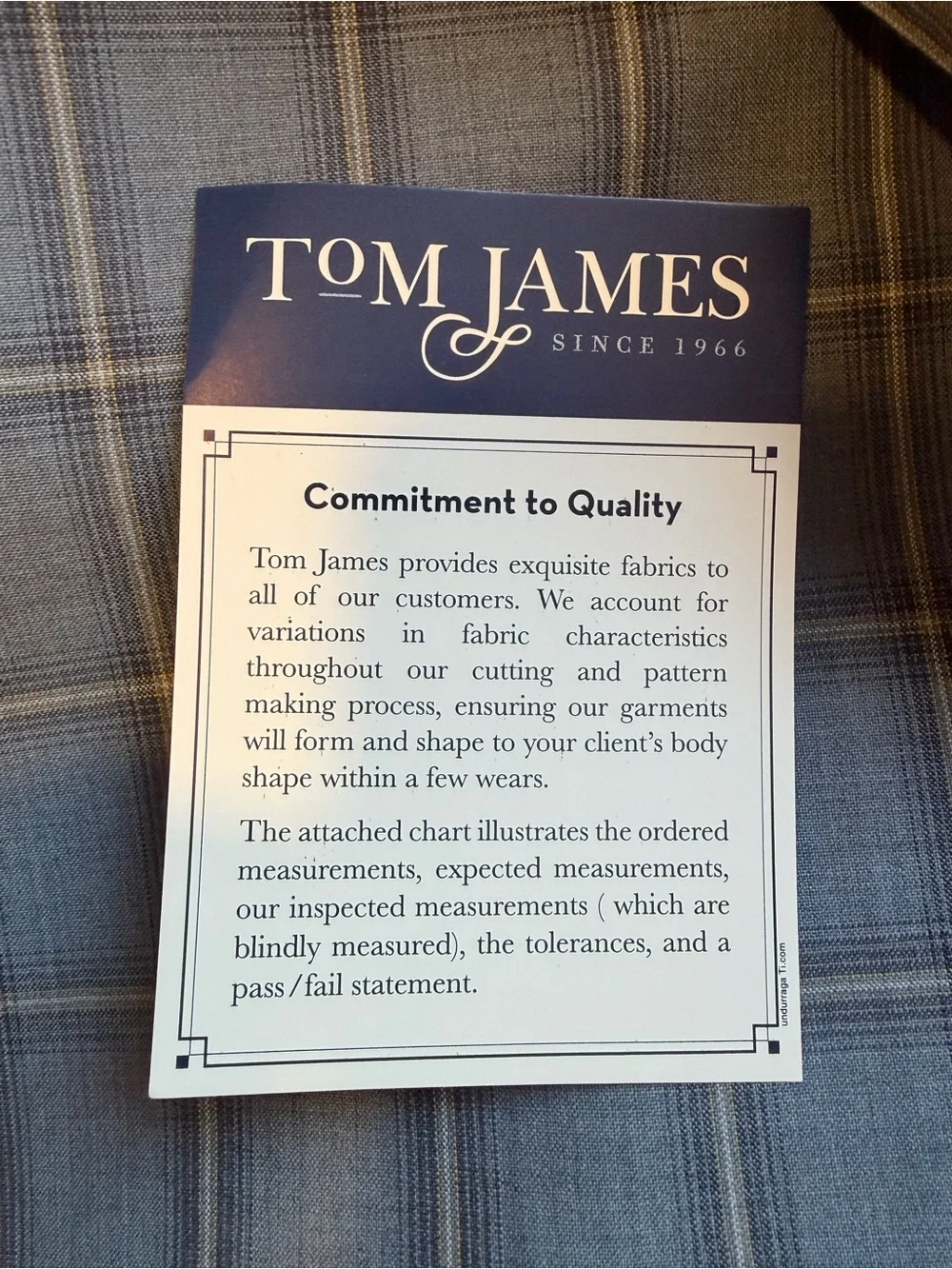 Tom James Holland & Sherry Super 100’s Blue Windowpane Sport Coat 36R